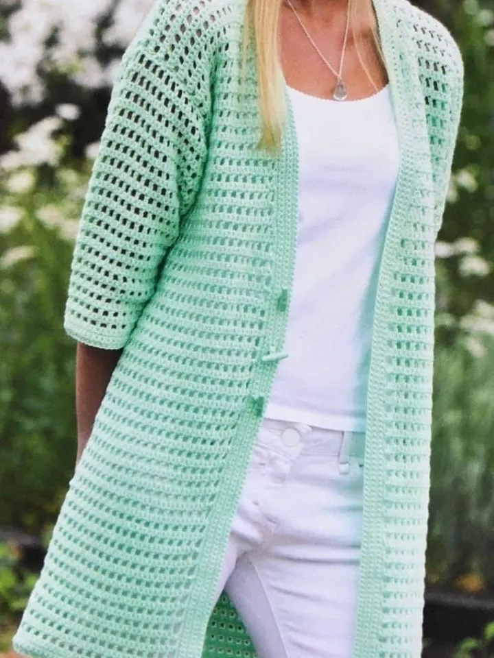 Crochet mesh Cardigan , summer cardigan, PDF Crochet Pattern womens Instant Download