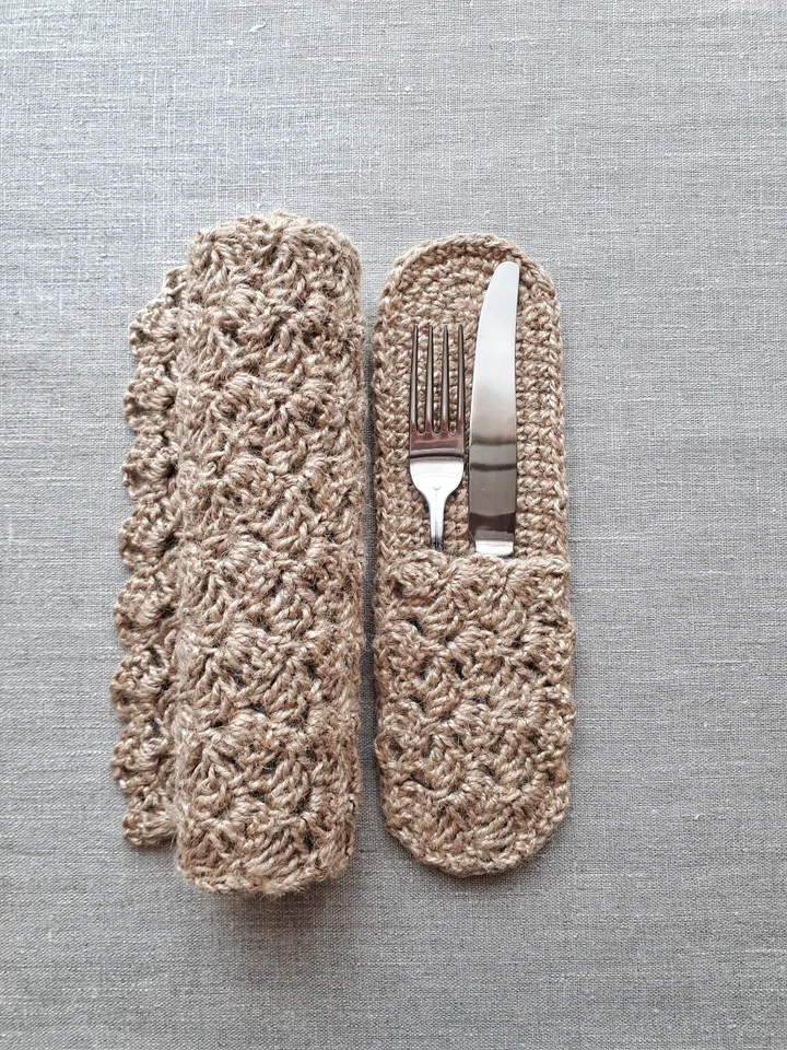 CROCHET PATTERN Table mat with cutlery holder DIY Placemat pdf Vintage table mat Crochet pattern Kitchen Crochet pattern Table Mat Pattern