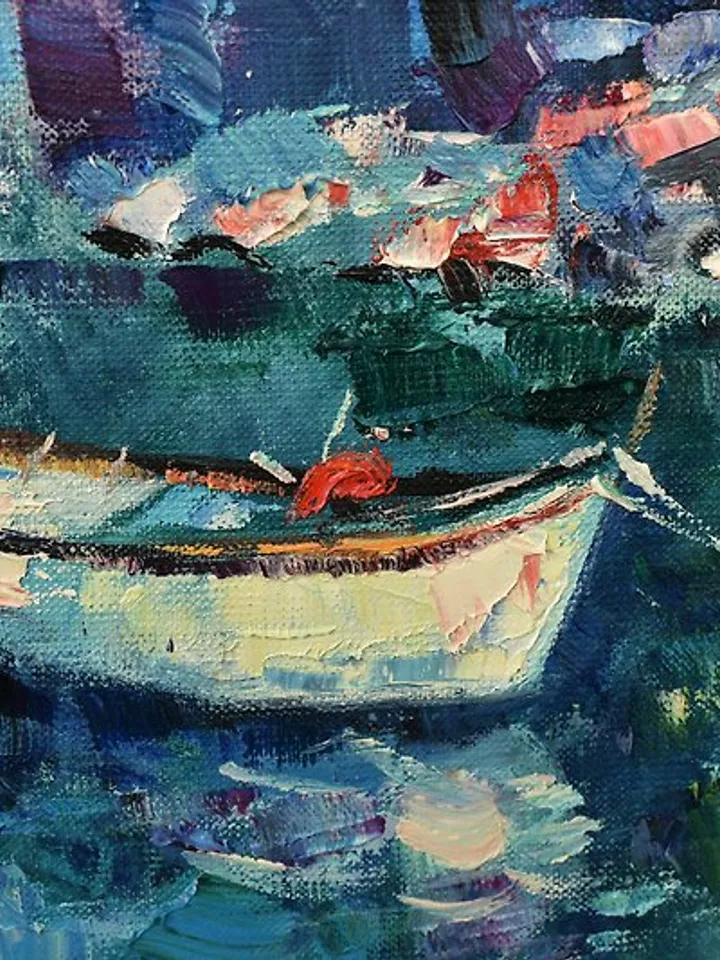 Italy Painting Landscape Original Artwork Riomaggiore Impressionism
