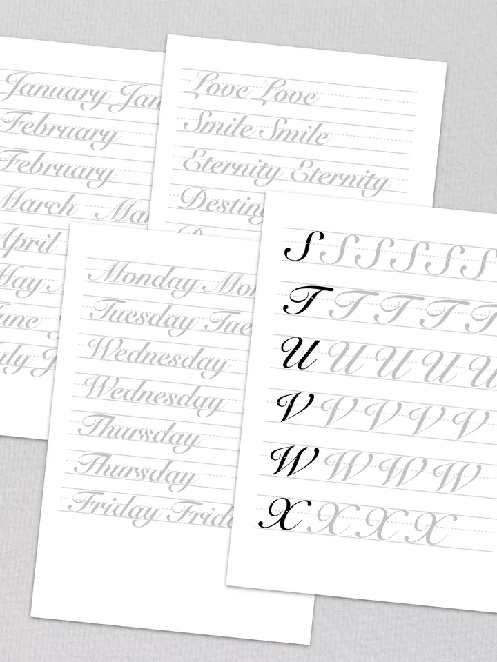 CALLIGRAPHY PRACTICE SHEETS | Calligraphy Practice Sheets | Modern | Handwriting