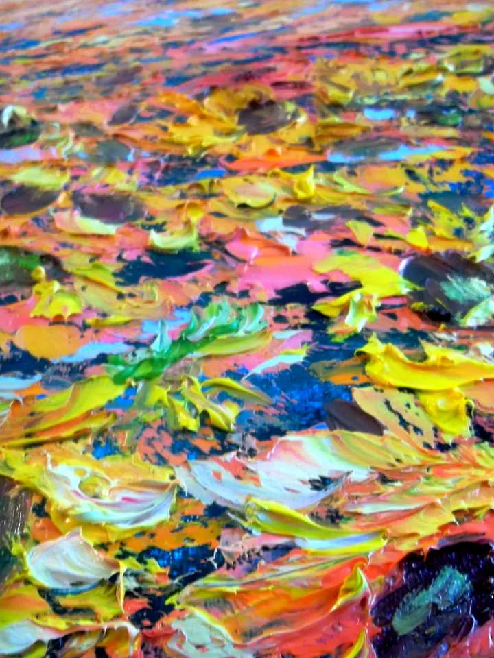 Sunflowers Field Impasto Art Original Oil Painting Large Canvas 32/40 Artist Svinar Oksana