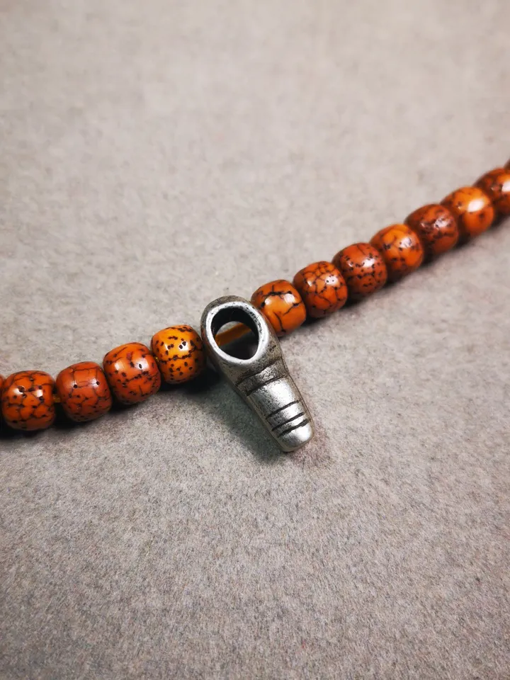 Gandhanra Tibetan Guru Bead,Mini Size T-drilled 3-Hole Prayer Bead,Mala Bead,Connector Bead for Buddhist Bead Accessories