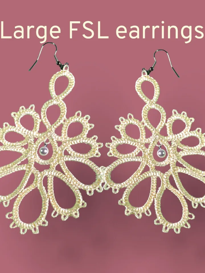 Free Standing Lace Earrings Tatting machine embroidery design FSL pattern digital embroidery design jewerly embroidery motif