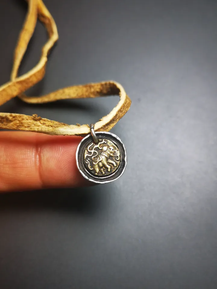 Gandhanra Handmade Tibetan Buddhist Protective Pendant,Stupa,Pagoda,Buddhist Tower Amulet Badge,Sterling silver Gilt