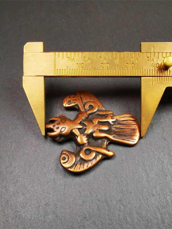 Gandhanra Antique Tibetan Buddhist Amulet Pendant - Garuda - The Golden-Winged Bird, Crafted from Brass,Size 1.57&quot; * 1.57&quot;