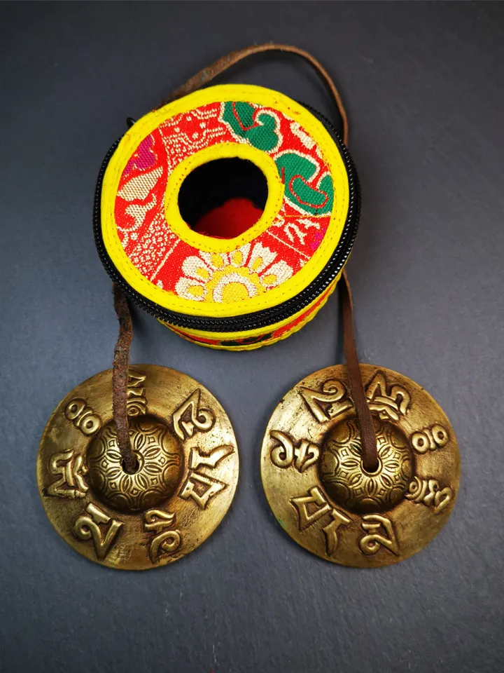 Gandhanra 7.4cm Tibetan Cymbals,OM Mantra Tingsha Bell,Buddhism Ritual Implement,Handmade in Nepal