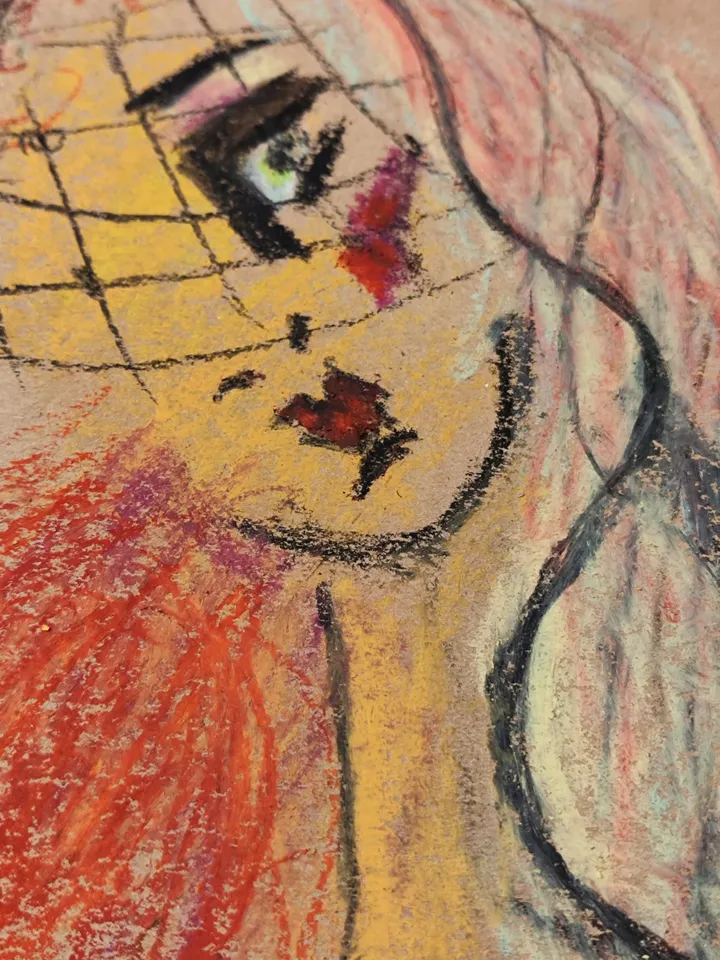 Interior painting.Burlesque girl.