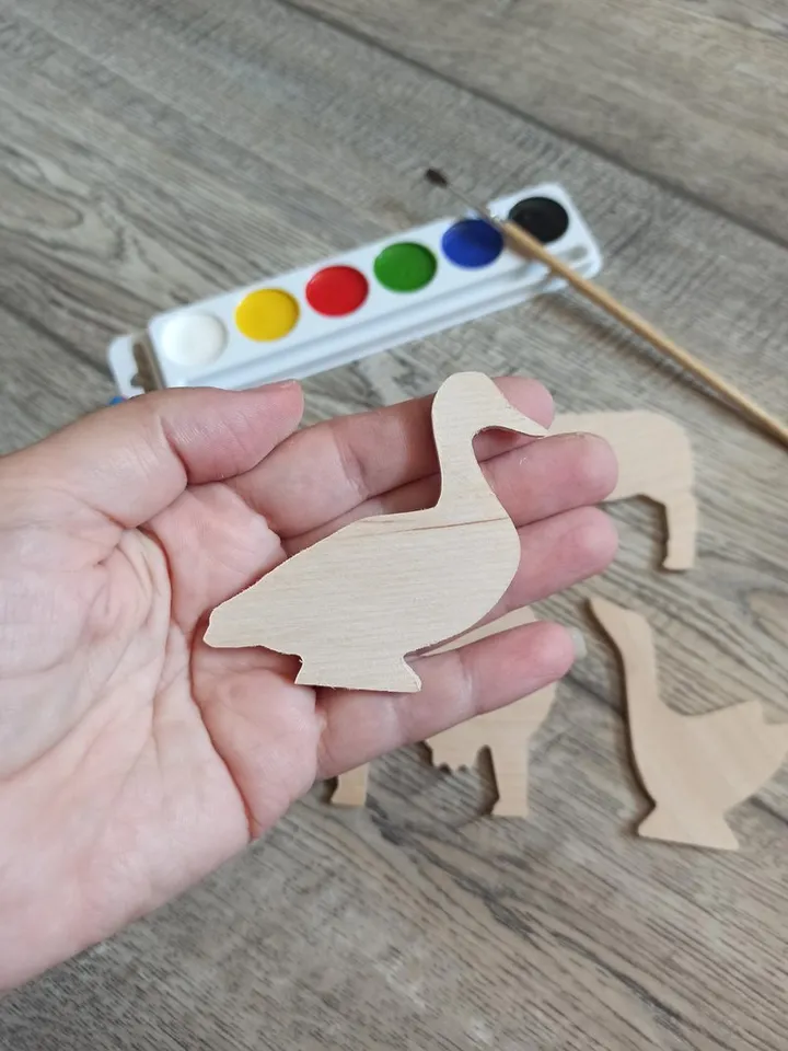 Pet animal figurines for painting,kids craf kit ,set  Wooden  Shape For Craft