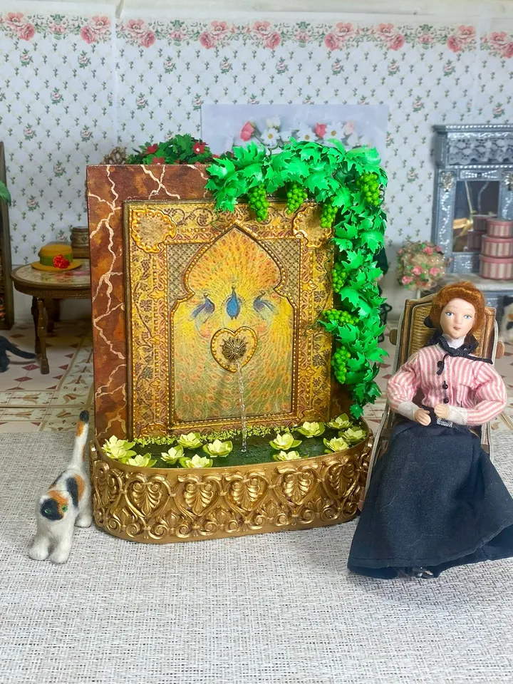 Fountain for doll. Fountain miniature. 1:12. Dollhouse miniature. Handmade. Decorative fountain