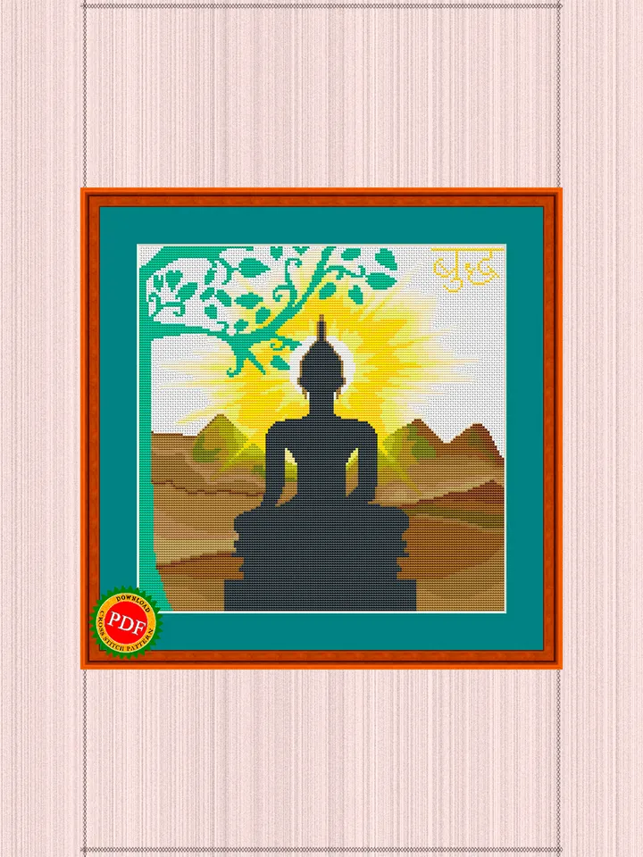 Buddha Cross Stitch Pattern | Bodhi Tree