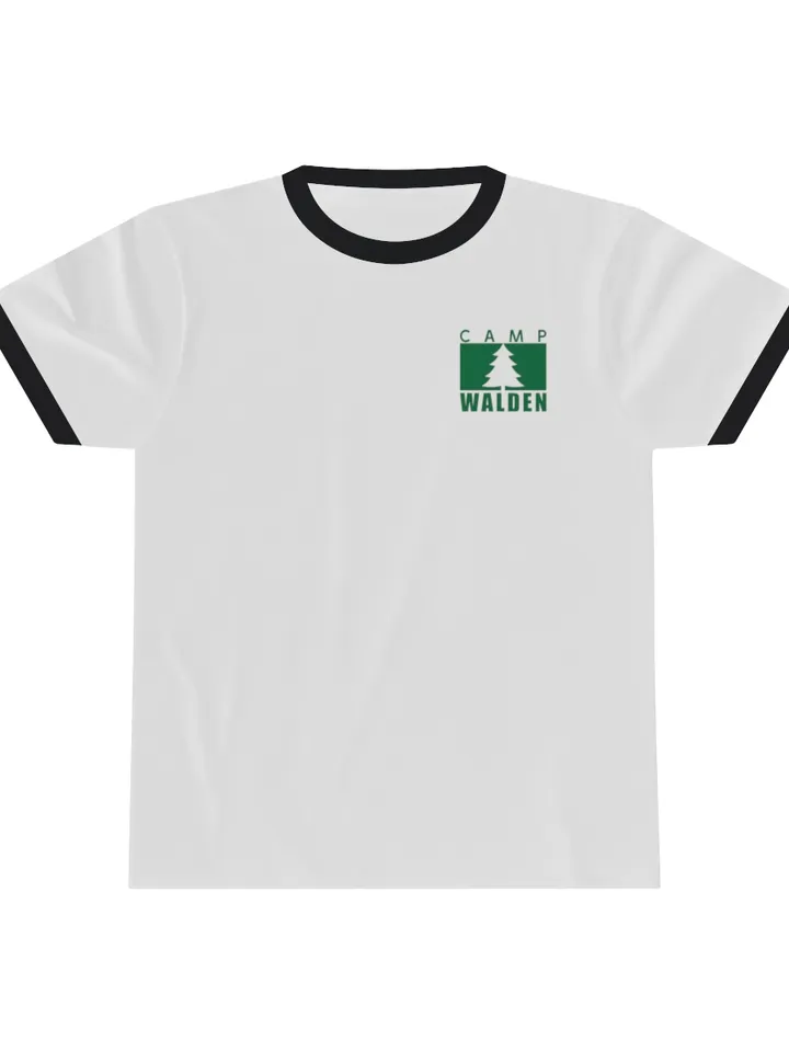 Unisex Camp Walden Ringer Tee, Vintage Summer T-Shirt, Outdoor Adventure Apparel, Camping Lover Gift, Casual Weekend Wear, Unisex Style