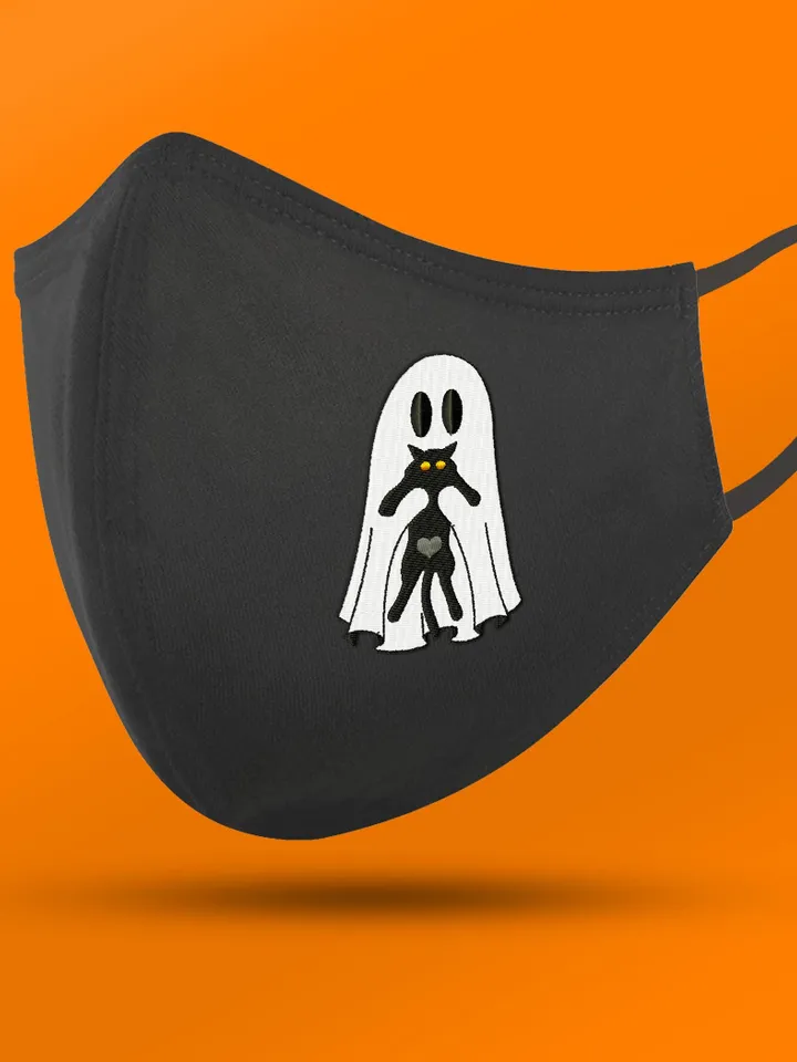 Cute ghost with black cat machine embroidery pattern 4 size Ghost applique embroidery design, Halloween embroidery pes instant download #R30