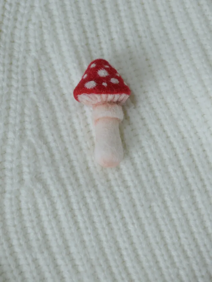 Handmade mushroom brooch