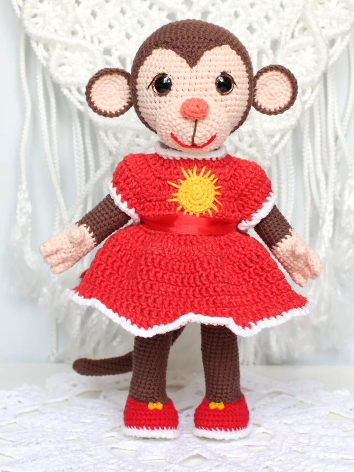 Monkey crochet pattern PDF in English - Amigurumi toy crochet tutorial