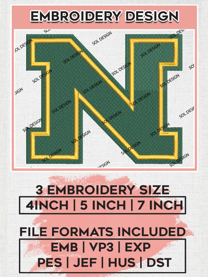 Northern Michigan Wildcats Team Letter Logo Embroidery Design Files, NCAA Northern Michigan Wildcats Machine Embroidery, NCAA Teams, 3 sizes, NCAA Machine embroidery designs, Digital Download