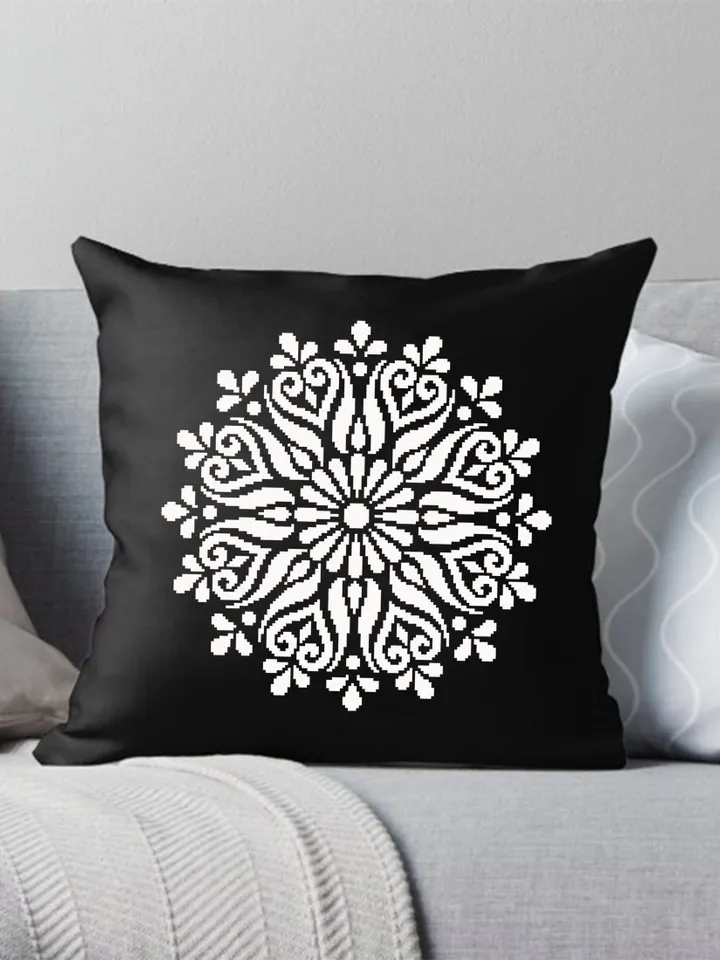 Flower mandala cross stitch pattern download PDF Mandala pattern digital, Monochrome cross stitch chart, Mandala ornament embroidery #M120
