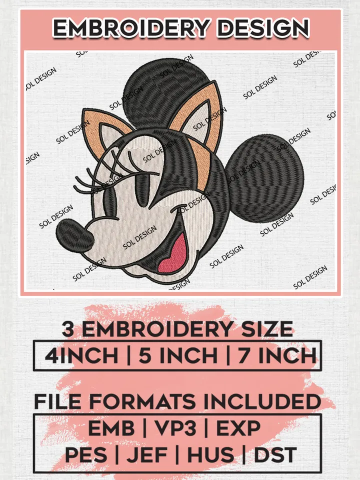 Halloween Cute Minnie Mouse Embroidery designs, Disney Movie Machine embroidery designs, Halloween embroidery files, Pumpkin Machine Embroidery Digitized Pes Files, Digital Download
