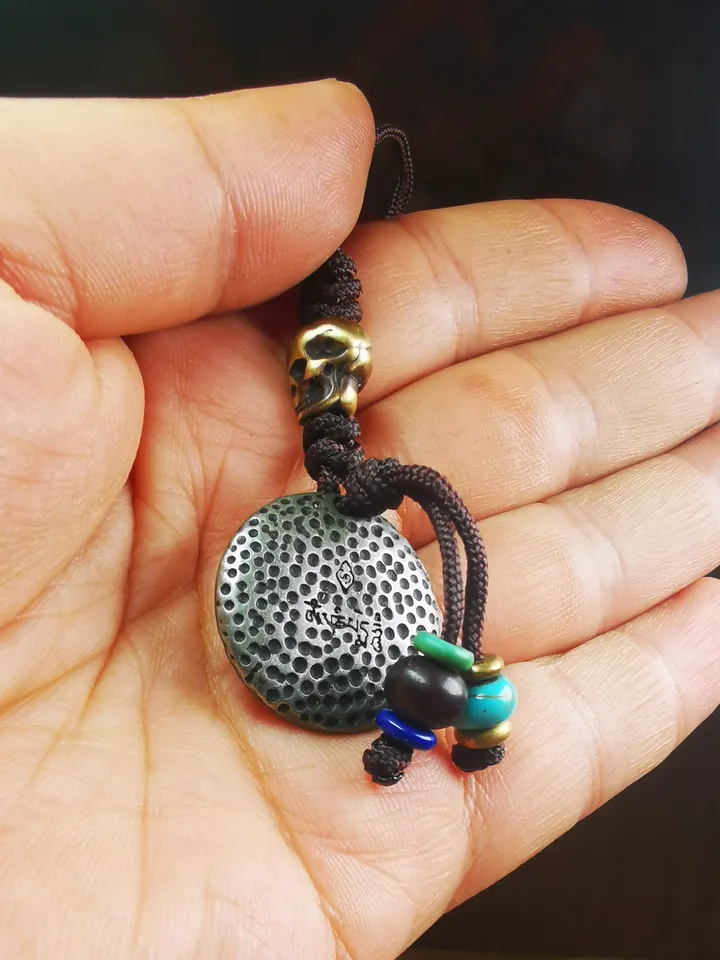 Gandhanra Handmade Tibetan Amulet Badge,Mahakala Pendant, Buddhist Protector Deity