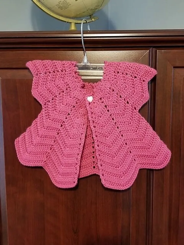 Baby cardigan, crochet baby cardigan, easy pattern baby size 12 months