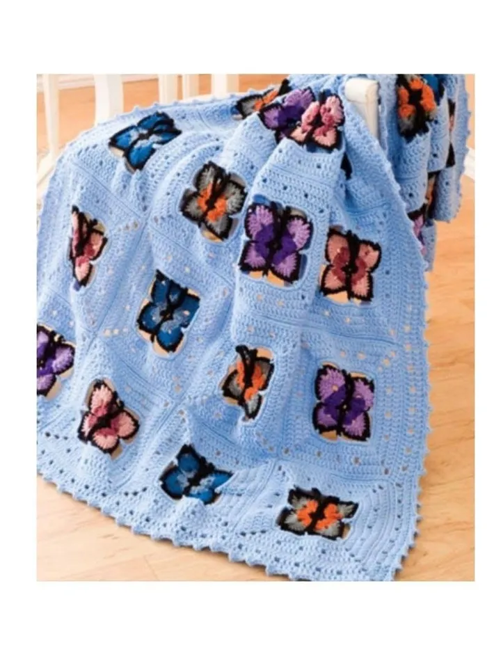 Blanket crochet pattern, baby blanket crochet, granny squares blanket pdf instant download