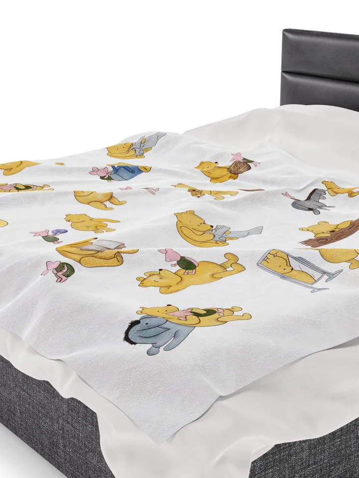 Winnie the Pooh Cozy Plush Blanket; Winnie the Pooh Baby Blanket; Hundred Acre Wood Blanket Gift for baby;