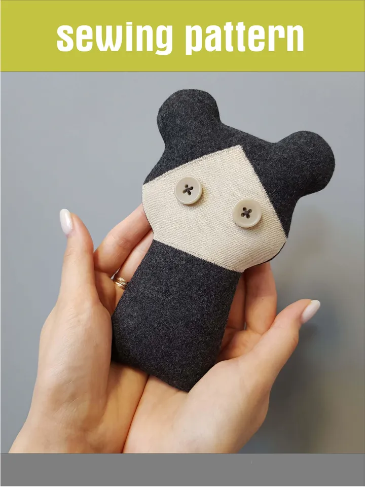 Mini doll sewing pattern PDF digital tutorial in English, rag doll sewing diy