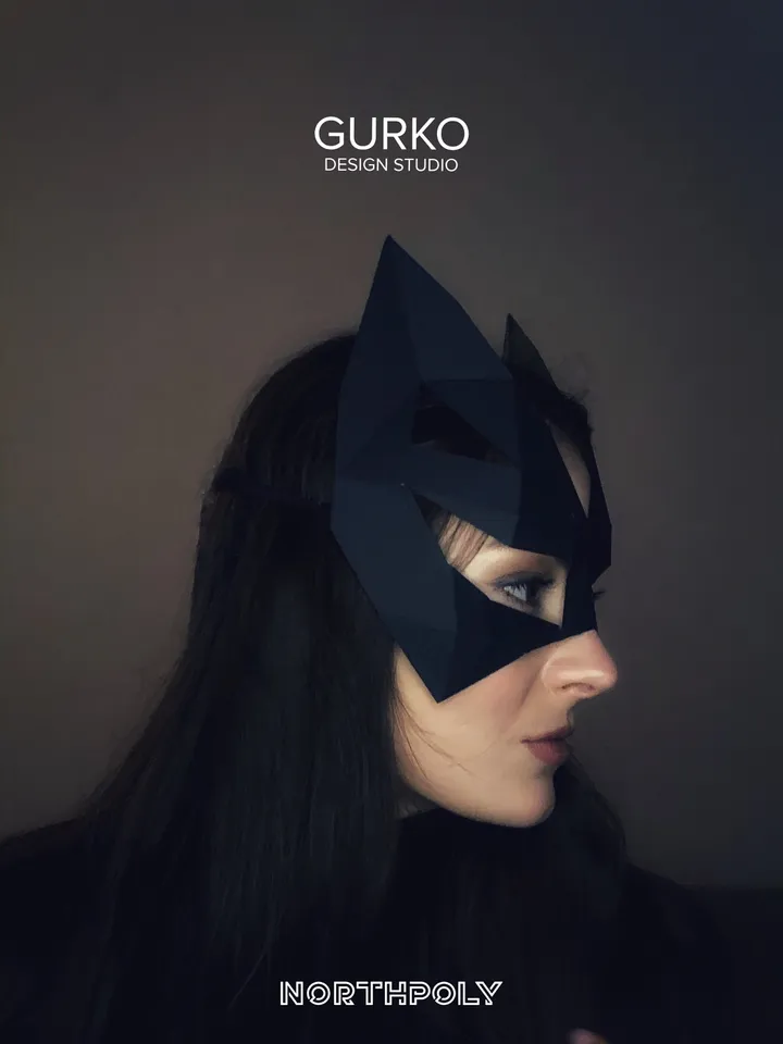 Cat Mask Papercraft, Digital Template, PDF Download, Gurko, 3D Low Poly Animal Mask, DIY Origami, Pepakura, Paper Mask, DIY Costume