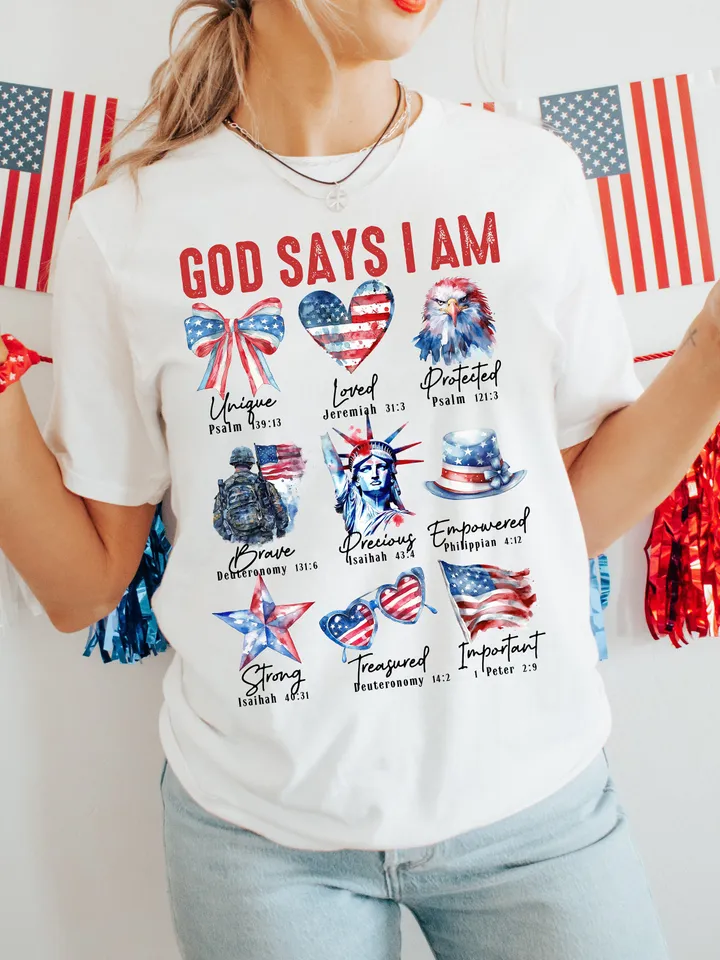 Coquette God Says I Am 4th of July png, 4th of july png, Christian 4th of july png, America png, Blessed png, Independence Day, Png file