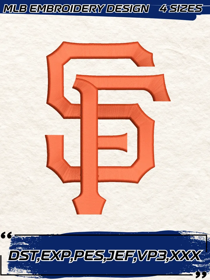 San Francisco Giants Cap Logo Embroidery Design,MLB Embroidery Design,Machine Embroidery Design File,4 Sizes, Digital Download