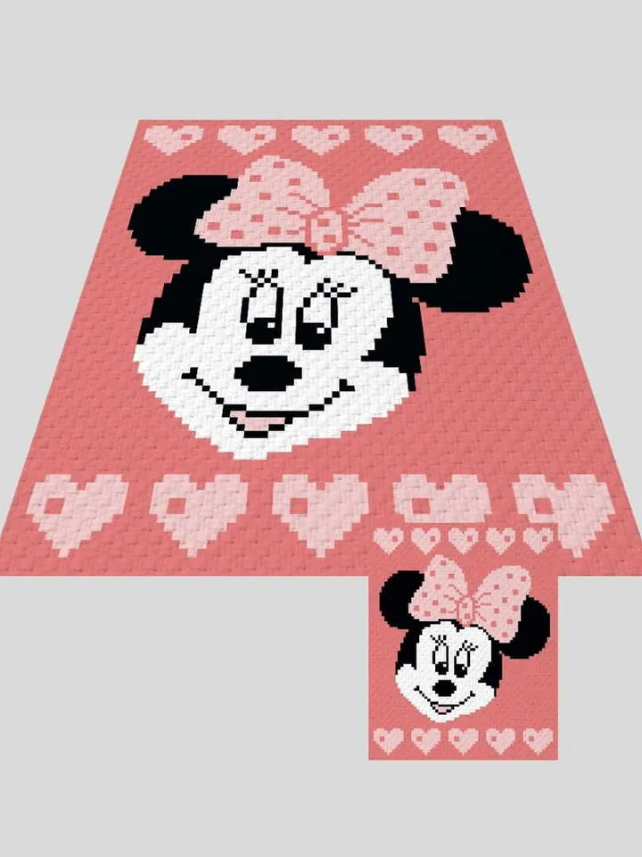 Crochet C2C Minnie Mouse graphgan blanket pattern
