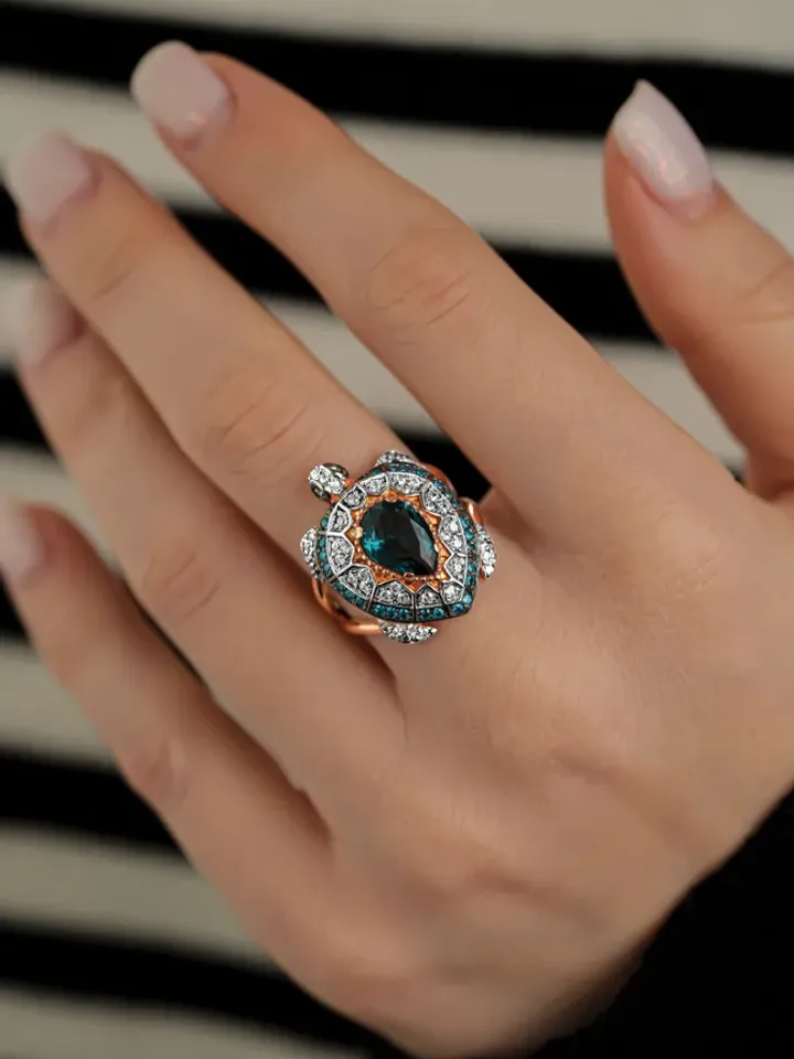 Ring Silver gold plated 925 assay value with topaz