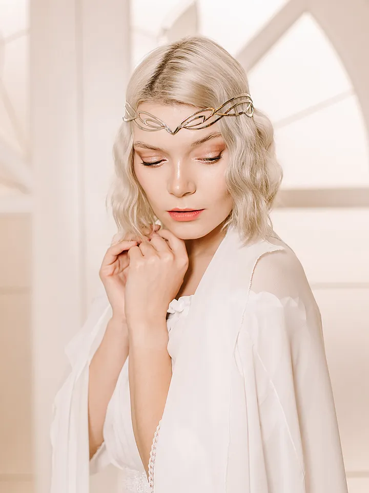 Jewelry for modern elves and fairies Elven style diadem bridal tiara art nouveau circlet Fantasy Fairy Wedding Alira