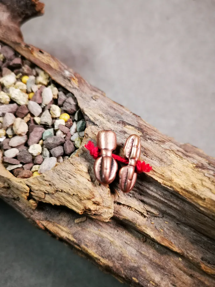 Gandhanra Handmade Tibetan Amulet Pendant,Mini Vajra and Dorje Bell, Mala Marker Bead Accessories, Made of Red Copper