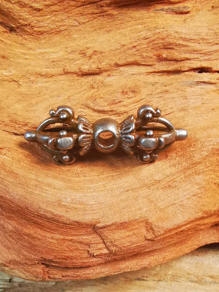Gandhanra Handmade Tibetan Amulet,Big Vajra Pendant, Mala Marker Bead Accessories, Made of Cold Iron
