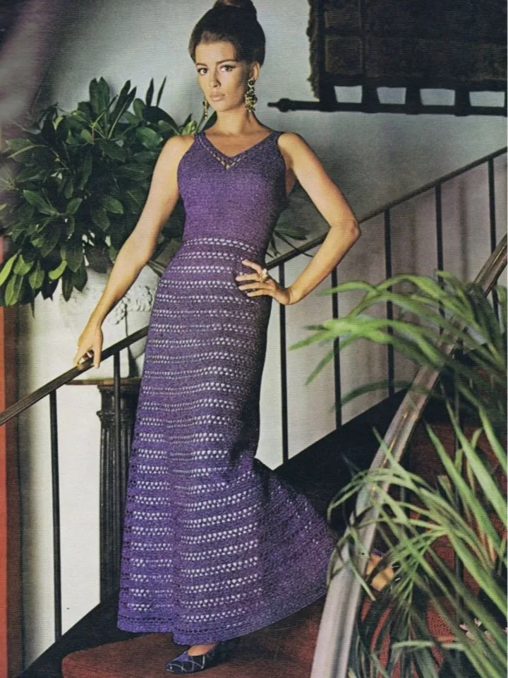 Dress crochet pattern, crochet long dress, crochet lace dress pattern pdf