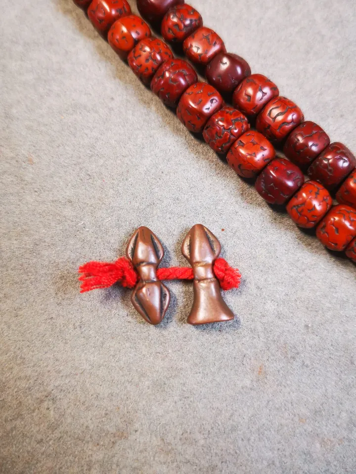 Gandhanra Handmade Tibetan Amulet Pendant,Mini Vajra and Dorje Bell, Mala Marker Bead ,Prayer Bead Accessories