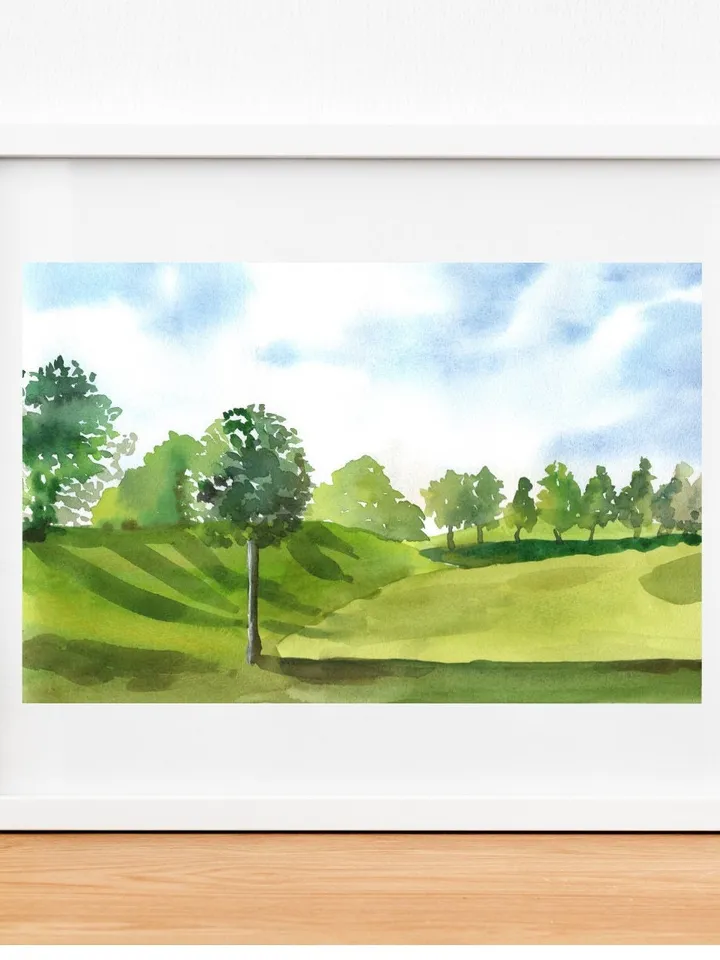 Watercolor Landscape Print  Wall Art Landscape Neutral Poster Sky Poster Wall Decor Fine Art Poster Nature Poster Fine Art Poster Landscape