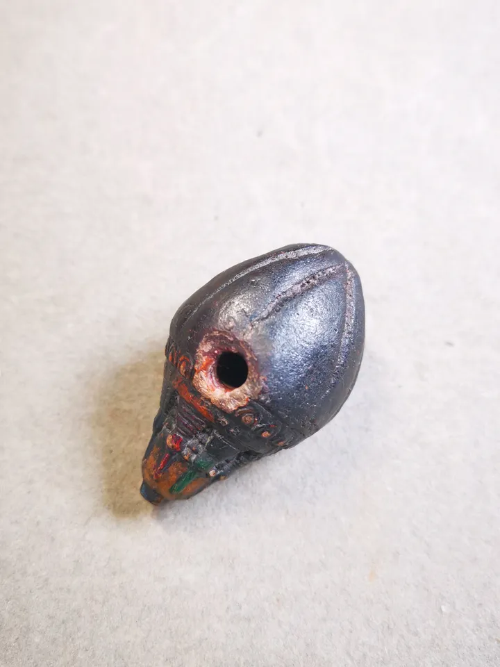 Gandhanra Old Tibetan Niang La Tsa Tsa Statue,Stupa Amulet,Pagoda Pendant,wit Scorpion Stamp,50 Years Old