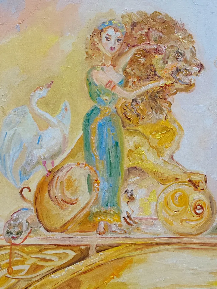Oil painting on canvas "VIII Arcana Tarot "Strength"" 40x60cm (16x24inch)