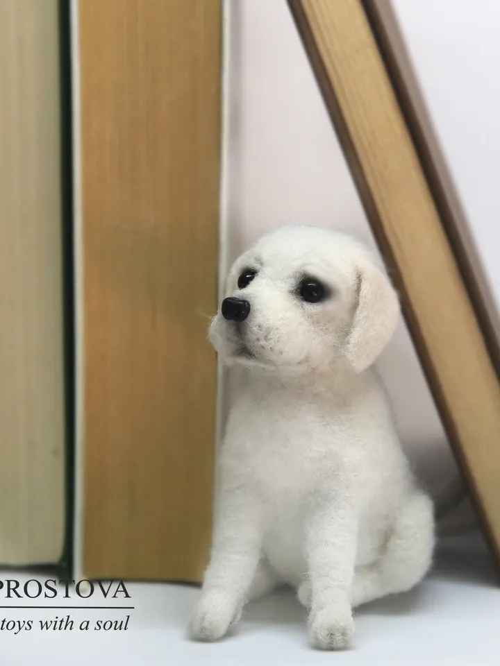 Puppy Plush Dog Pattern Needle Felting Animals Tutorial Needle felted realistic Dog Felt Toy Soft Pet Sculpture Golden Retriever Puppies