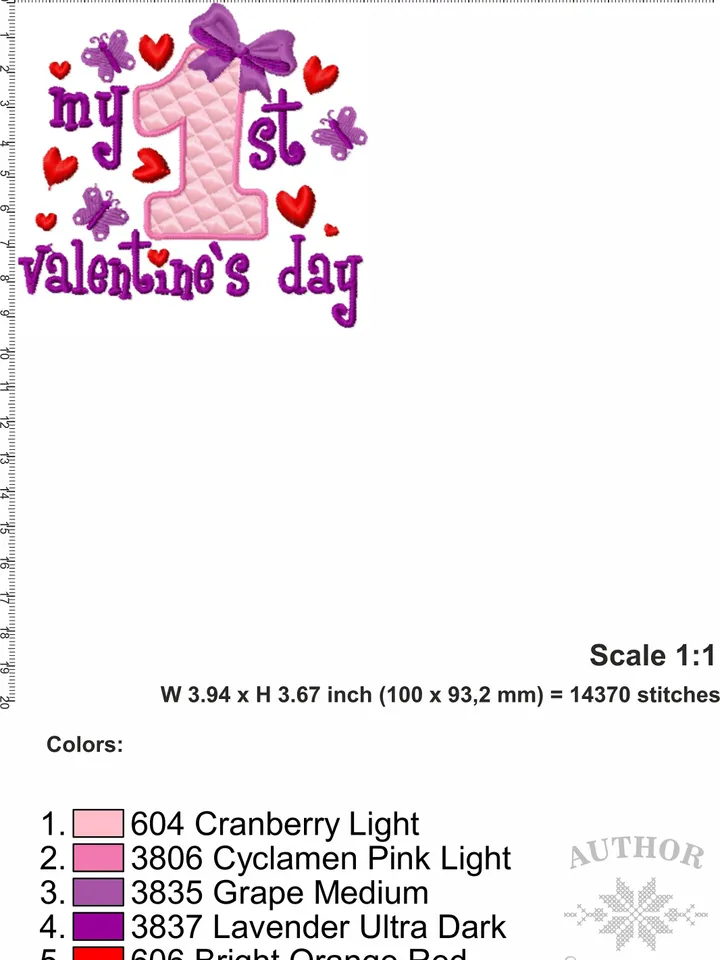 My first Valentine embroidery designs Machine embroidery pattern 3 sizes, Embroidery files baby valentine, Baby girl embroidery digital #R8