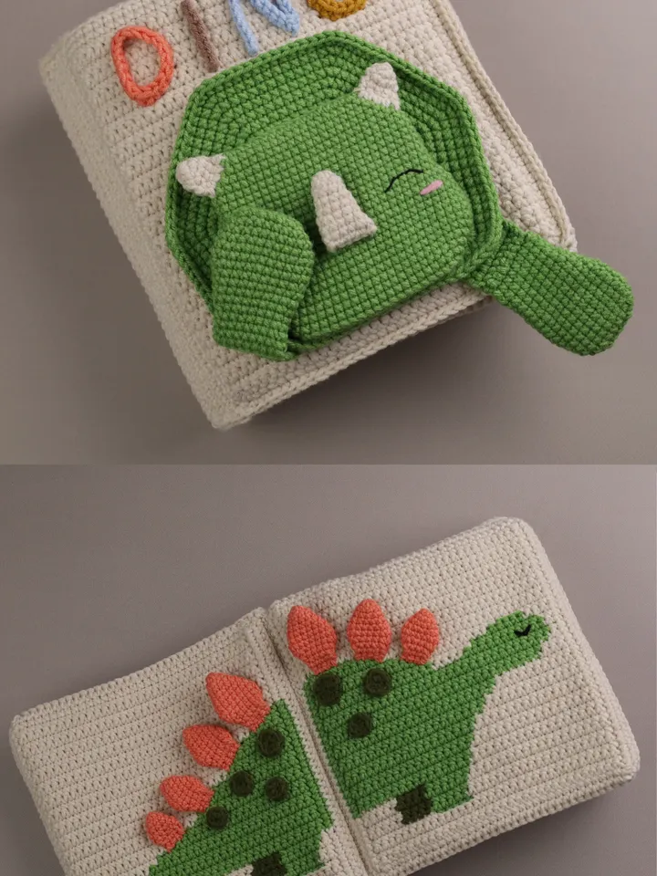 Crochet pattern Dino quiet book
