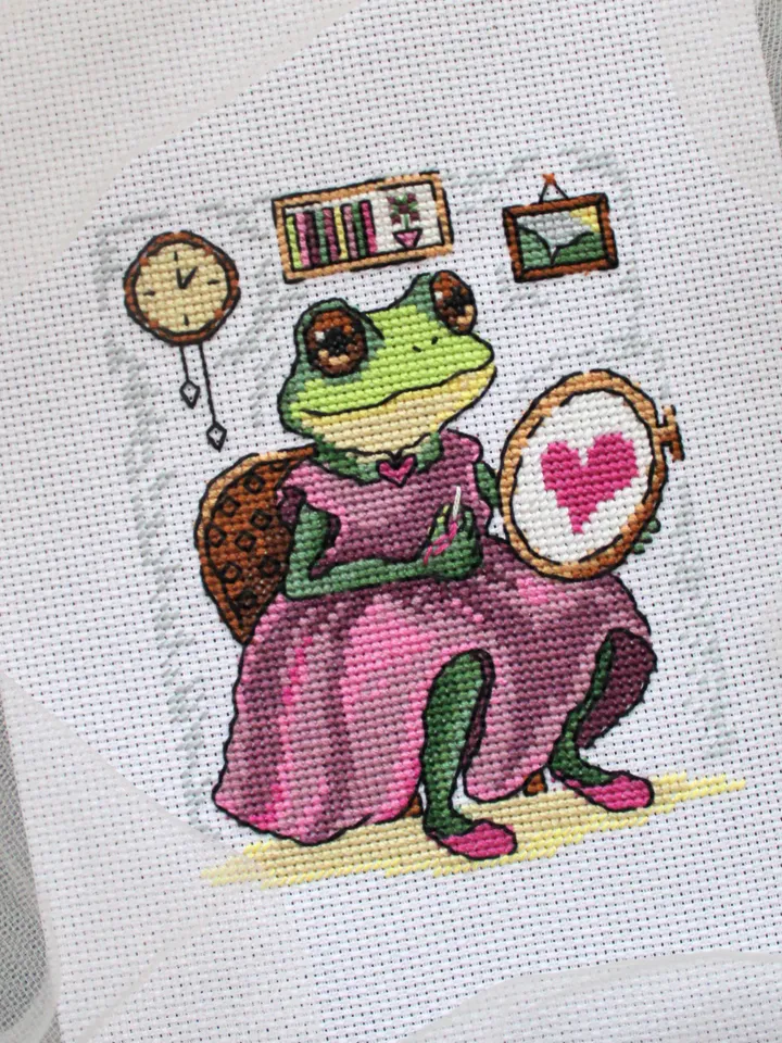 Cross stitch pattern Frog, digital cross stitch chart PDF