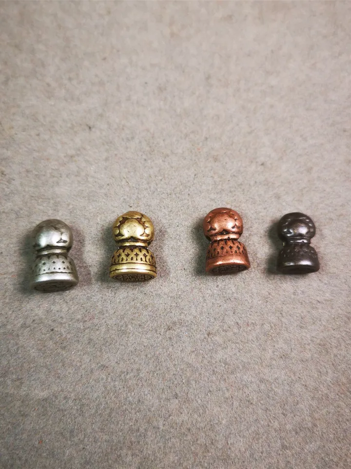 Gandhanra Handmade Tibetan Amulet,Stupa Pagoda Stamp Pendant Bead,Spacer Bead for Mala,Bag Hanging,Prayer Bead Accessories,0.5&quot; × 0.35&quot;