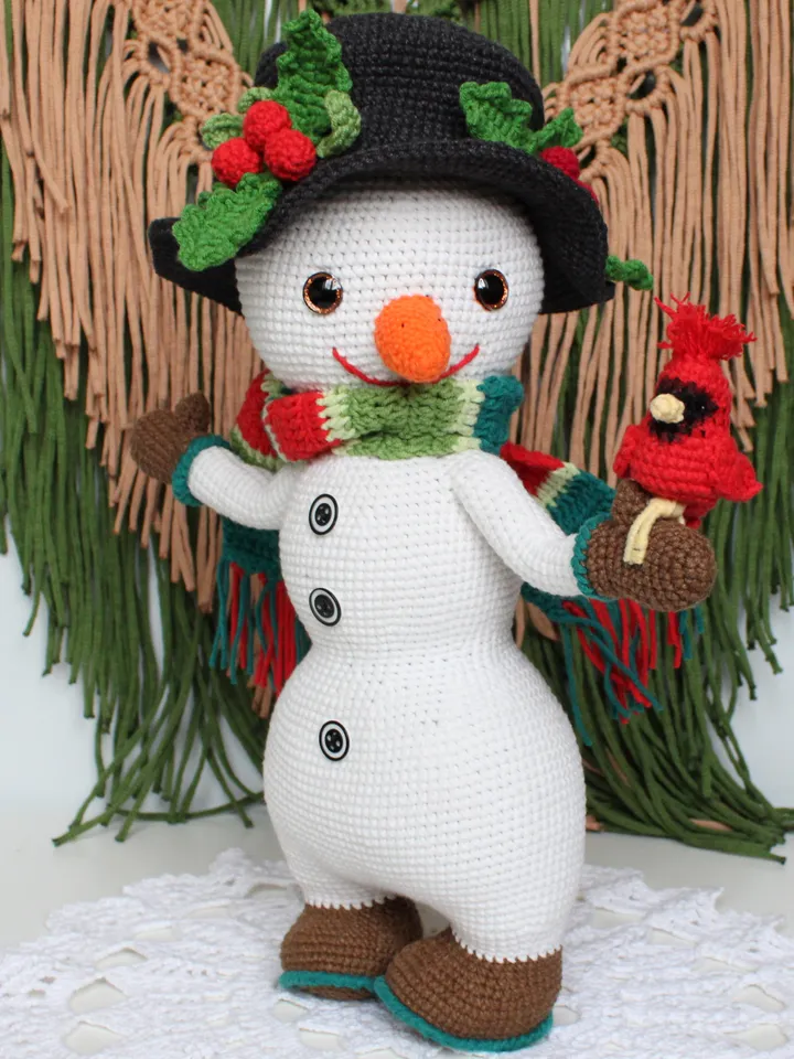 Big Snowman Crochet Pattern in English Christmas Snowman Amigurumi Toy
