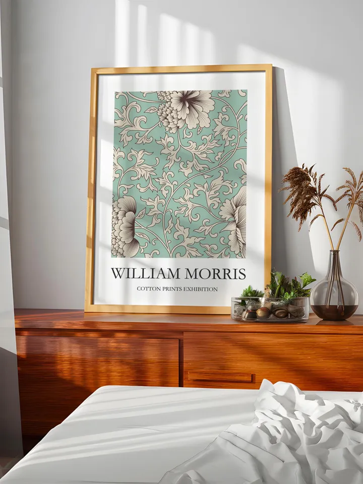 William Morris Style Wall Art Print Vintage Textile Poster Museum Inspired Design Home Decor Interior Pattern Digital Download Gift
