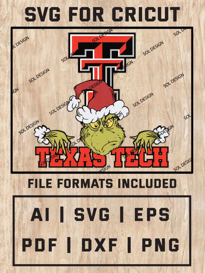 Grinch Texas Tech Red Raiders SVG, NCAA SVG Design, NCAA Texas Tech Red Raiders SVG, NCAA Red Raiders Cricut, Christmas Svg, Grinch svg, Digital Download