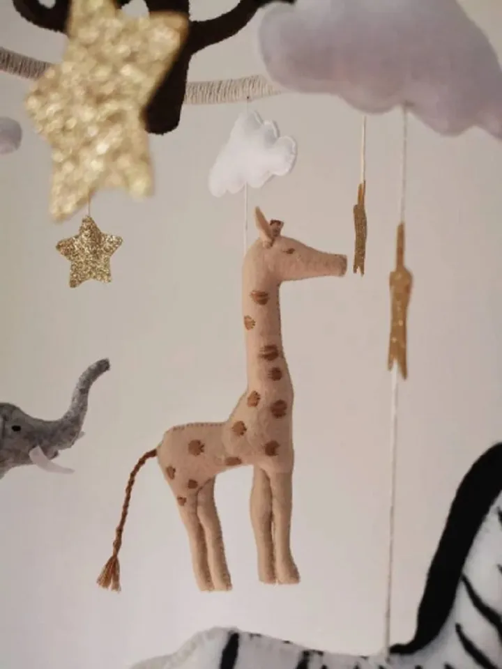 Jungle theme baby mobile, Safari mobile, crib mobile, Neutral mobile