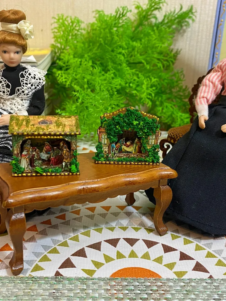 Christmas nativity scene. Doll miniature.1:12. Dollhouse miniature. Handmade. Christmas. Christmas gift.