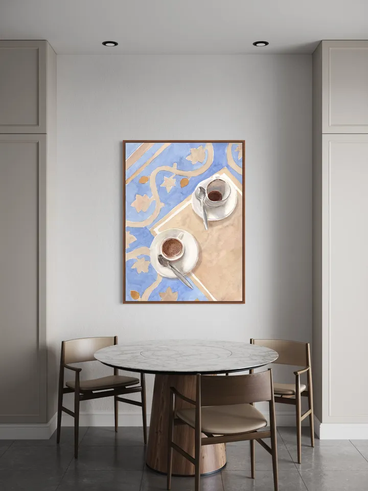 Coffee Still Life Watercolor Painting, Office Motivation, Kitchen Print, Modern Poster Poster, Cup Of Coffee Poster, Minimal Boho Coffee Art
